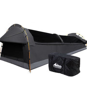 Weisshorn Double Swag Camping Swags Deluxe Canvas Tent Dark Grey SWAG-C-DOU-DGR-FC