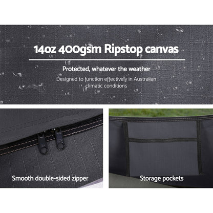 Weisshorn Double Swag Camping Swags Deluxe Canvas Tent Dark Grey SWAG-C-DOU-DGR-FC