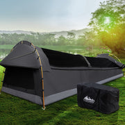 Weisshorn Double Swag Camping Swags Deluxe Canvas Tent Dark Grey SWAG-C-DOU-DGR-FC