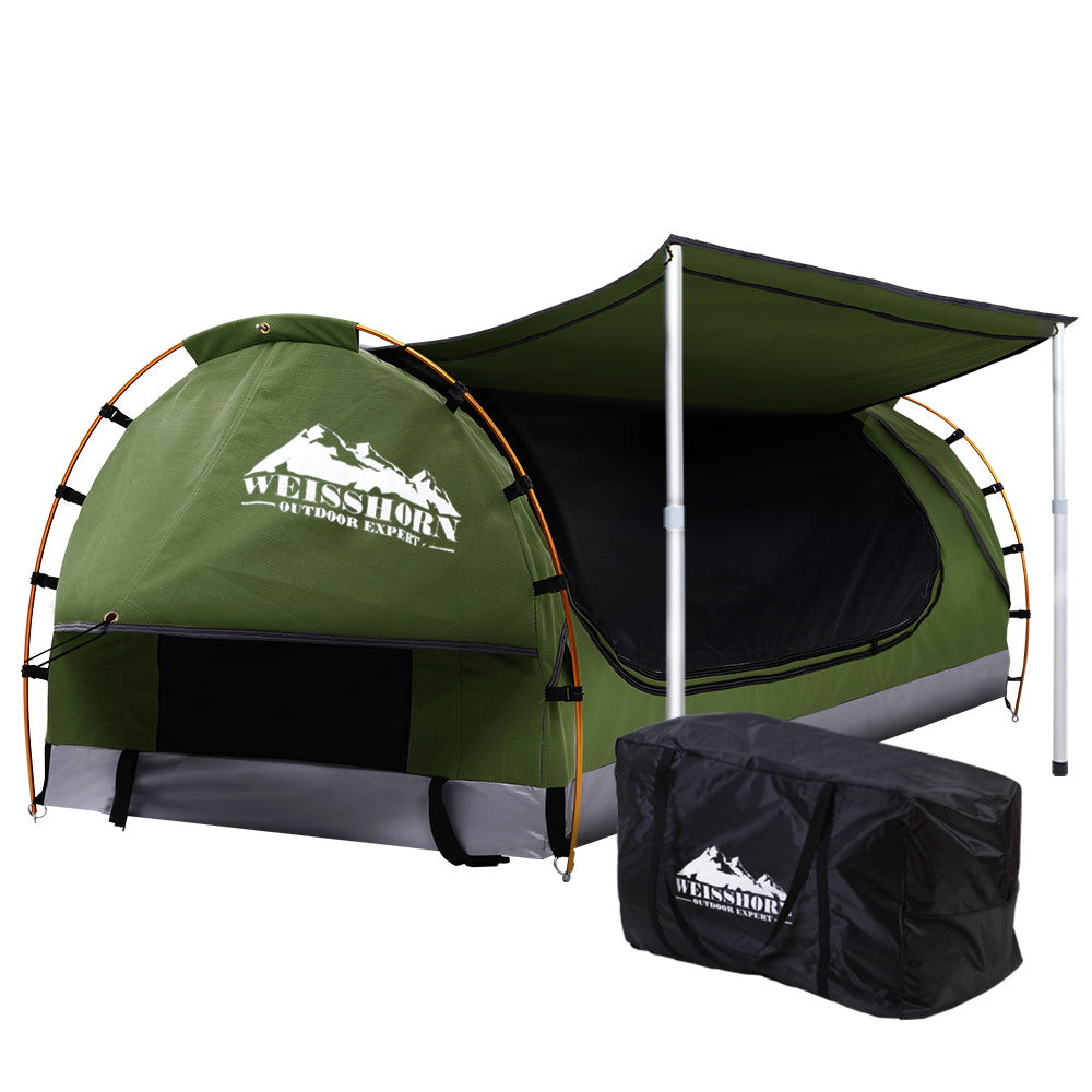Weisshorn Double Swag Camping Swags Canvas Free Standing Dome Tent Celadon SWAG-C-WING-D-CE