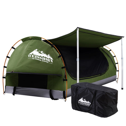 Weisshorn Double Swag Camping Swags Canvas Free Standing Dome Tent Celadon SWAG-C-WING-D-CE
