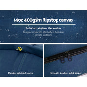 Weisshorn Double Swag Camping Swags Canvas Free Standing Dome Tent Dark Blue 4CM SWAG-C-WING-D-DBL