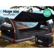 Weisshorn King Single Swag Camping Swags Canvas Free Standing Dome Tent Grey SWAG-C-WING-S-DGR-FC