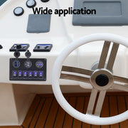 Giantz 6 Gang 12V Switch Panel For Car Boat Marine USB ON-OFF LED Rocker Toggle SWITCH-A-6-LED-BK