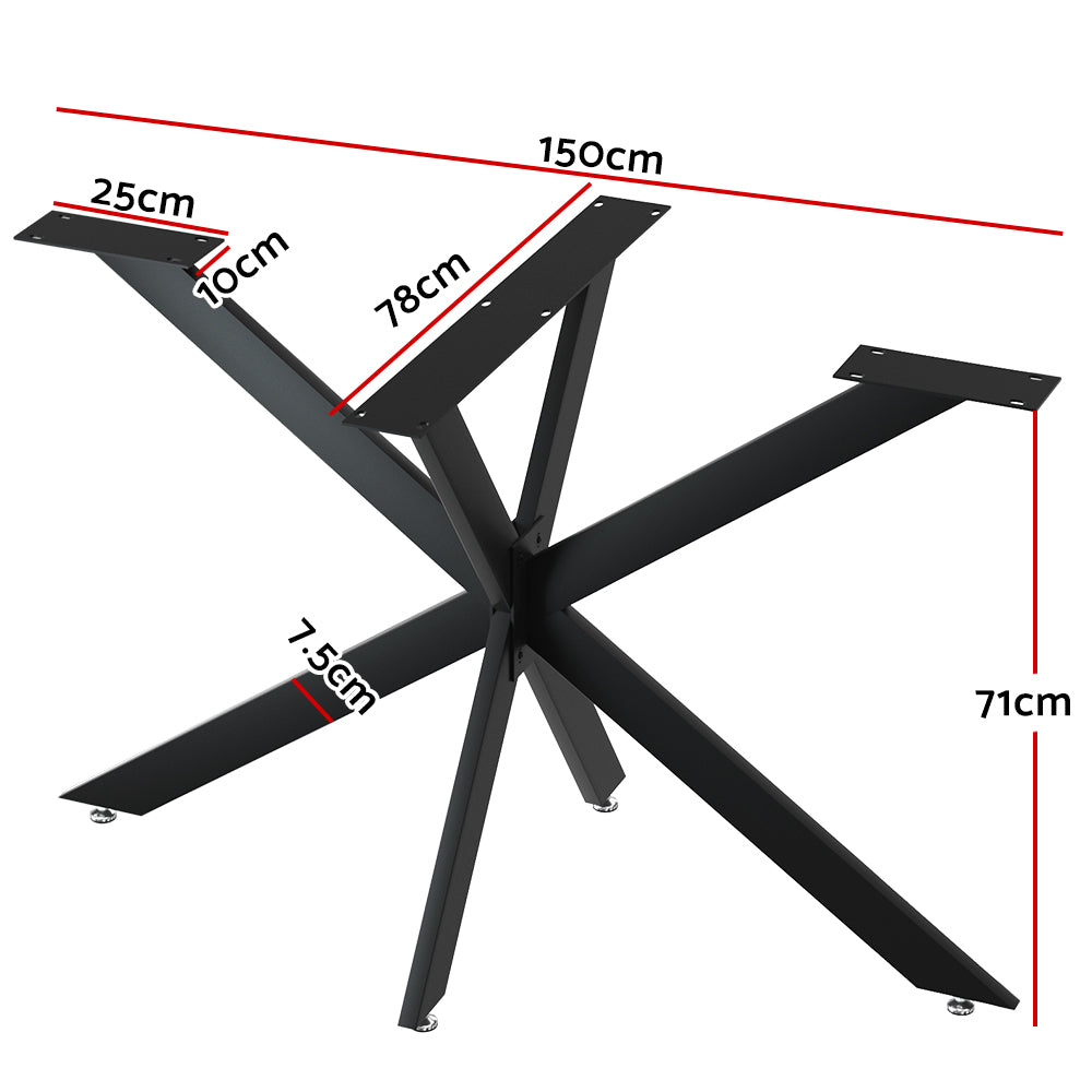 Artiss Starburst Table Legs Coffee Dining Table Legs DIY Metal Leg 150X78cm TAB-LEG-7115078-BK