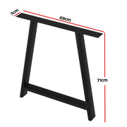 Artiss Set of 2 Table Legs Coffee Dining Table Legs DIY Metal Leg 72X50cm TAB-LEG-7250-BKX2