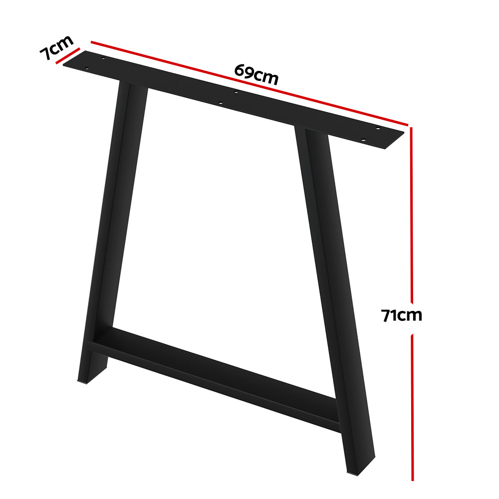 Artiss Set of 2 Table Legs Coffee Dining Table Legs DIY Metal Leg 72X50cm TAB-LEG-7250-BKX2