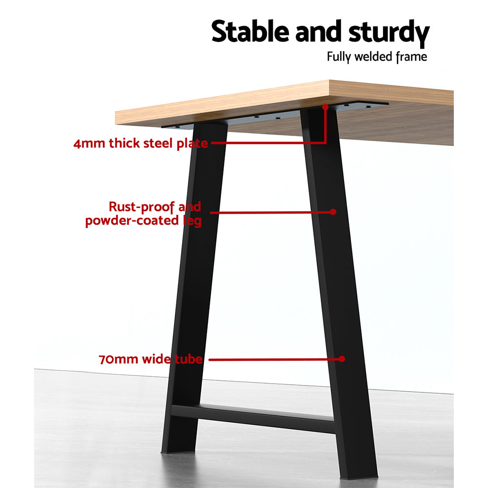 Artiss Set of 2 Table Legs Coffee Dining Table Legs DIY Metal Leg 72X50cm TAB-LEG-7250-BKX2