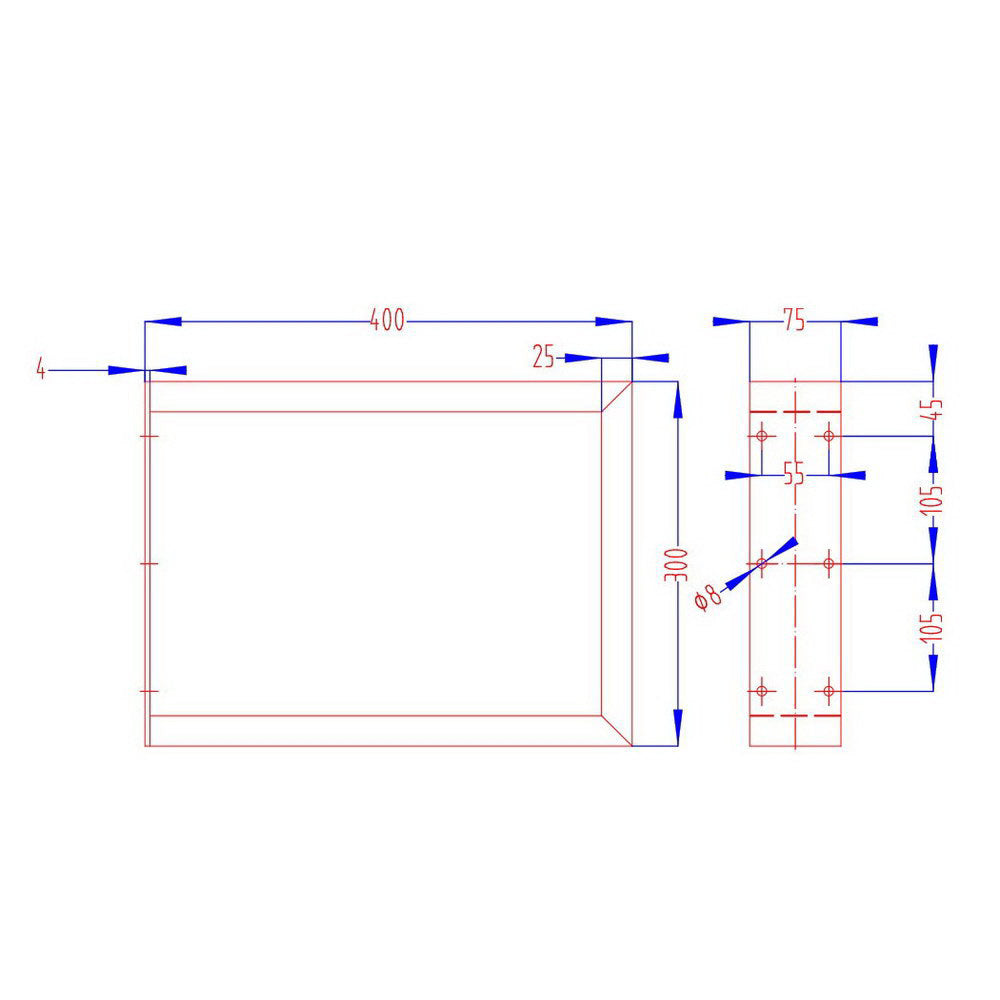 Artiss Metal Table Legs DIY Rectangular 40X30CM Set of 2 TAB-LEG-BOX-4030-BKX2