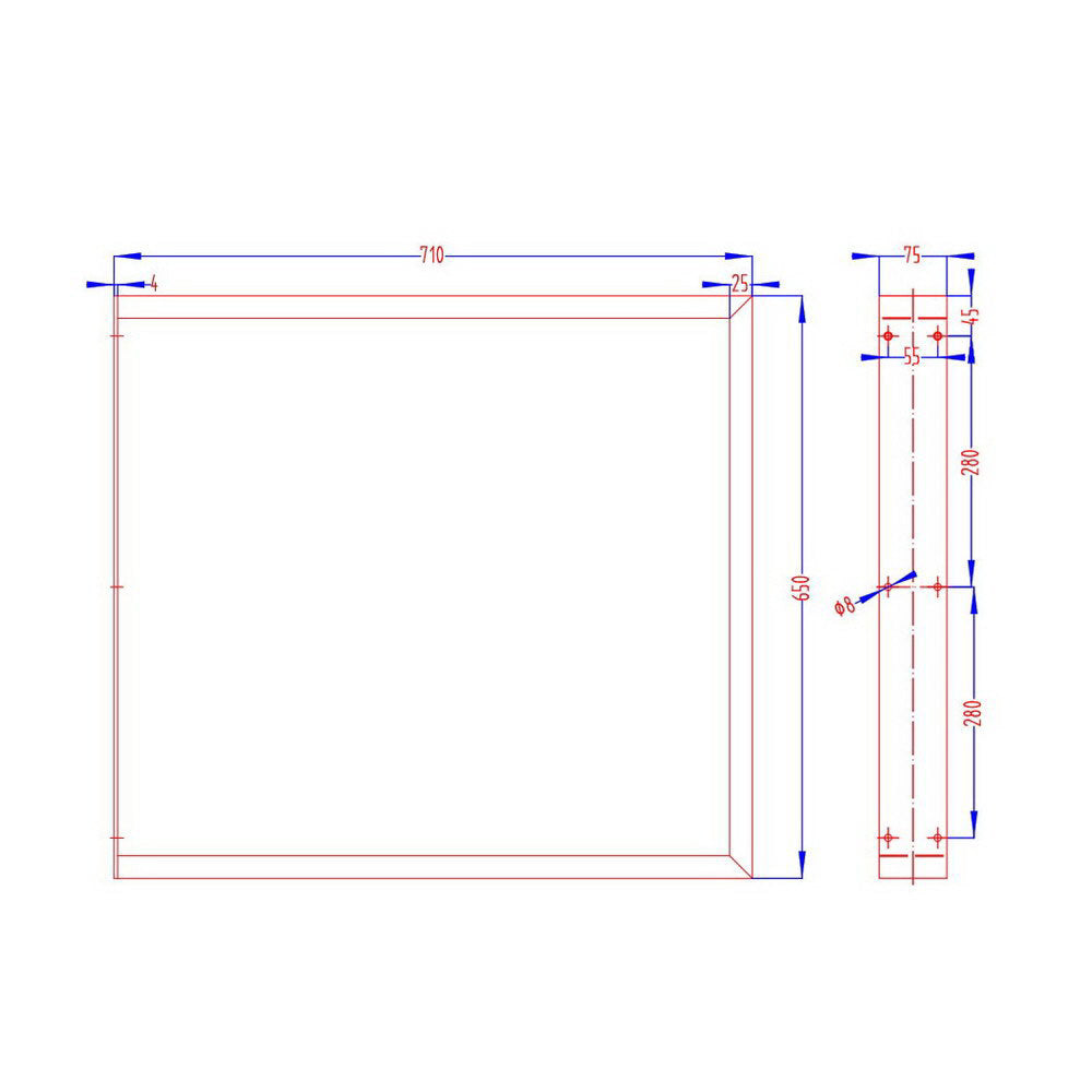 Artiss Metal Table Legs DIY Rectangular 71X65CM Set of 2 TAB-LEG-BOX-7165-BKX2