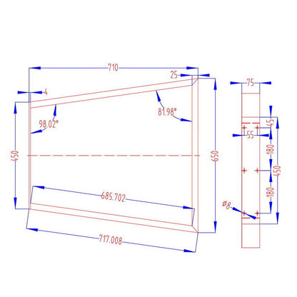 Artiss Metal Table Legs DIY Trapezoid 45X65CM Set of 2 TAB-LEG-TRA-714565-BKX2