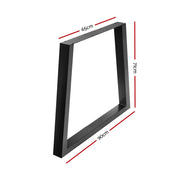 Artiss Metal Table Legs DIY Trapezoid 65X90CM Set of 2 TAB-LEG-TRA-716590-BKX2