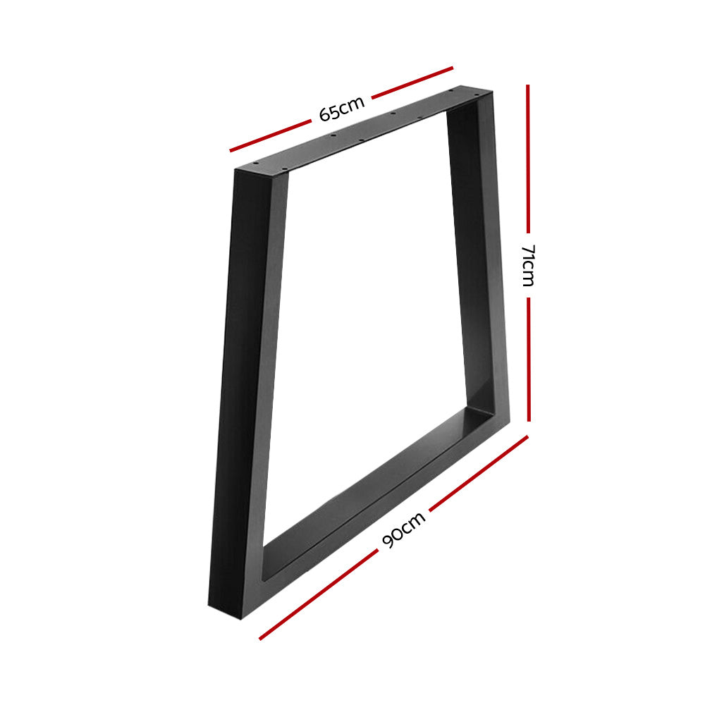 Artiss Metal Table Legs DIY Trapezoid 65X90CM Set of 2 TAB-LEG-TRA-716590-BKX2