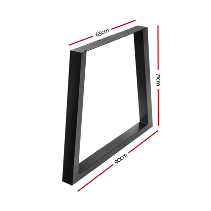 Artiss Metal Table Legs DIY Trapezoid 65X90CM Set of 2 TAB-LEG-TRA-716590-BKX2