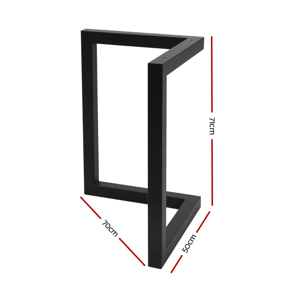 Artiss Metal Table Legs DIY 50X70CM Set of 2 TAB-LEG-VIC-715070-BKX2