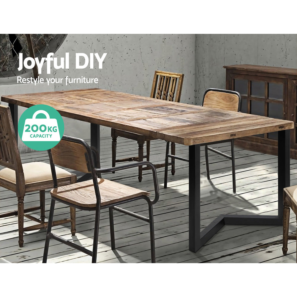 Artiss Metal Table Legs DIY 50X70CM Set of 2 TAB-LEG-VIC-715070-BKX2