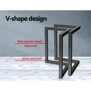 Artiss Metal Table Legs DIY 50X70CM Set of 2 TAB-LEG-VIC-715070-BKX2