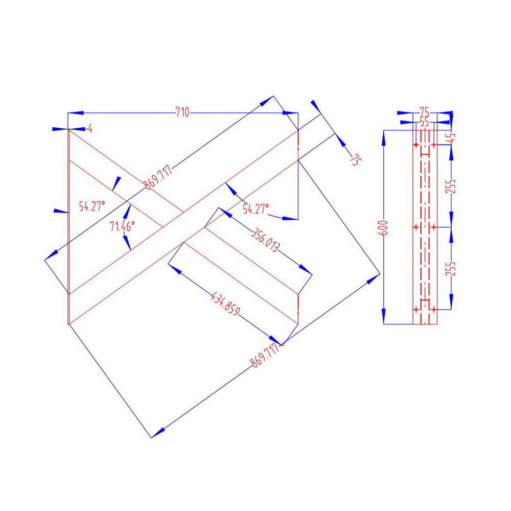Artiss Metal Table Legs DIY X-shaped 71X60CM Set of 2 TAB-LEG-X-7160-BKX2