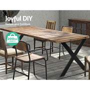 Artiss Metal Table Legs DIY X-shaped 71X60CM Set of 2 TAB-LEG-X-7160-BKX2