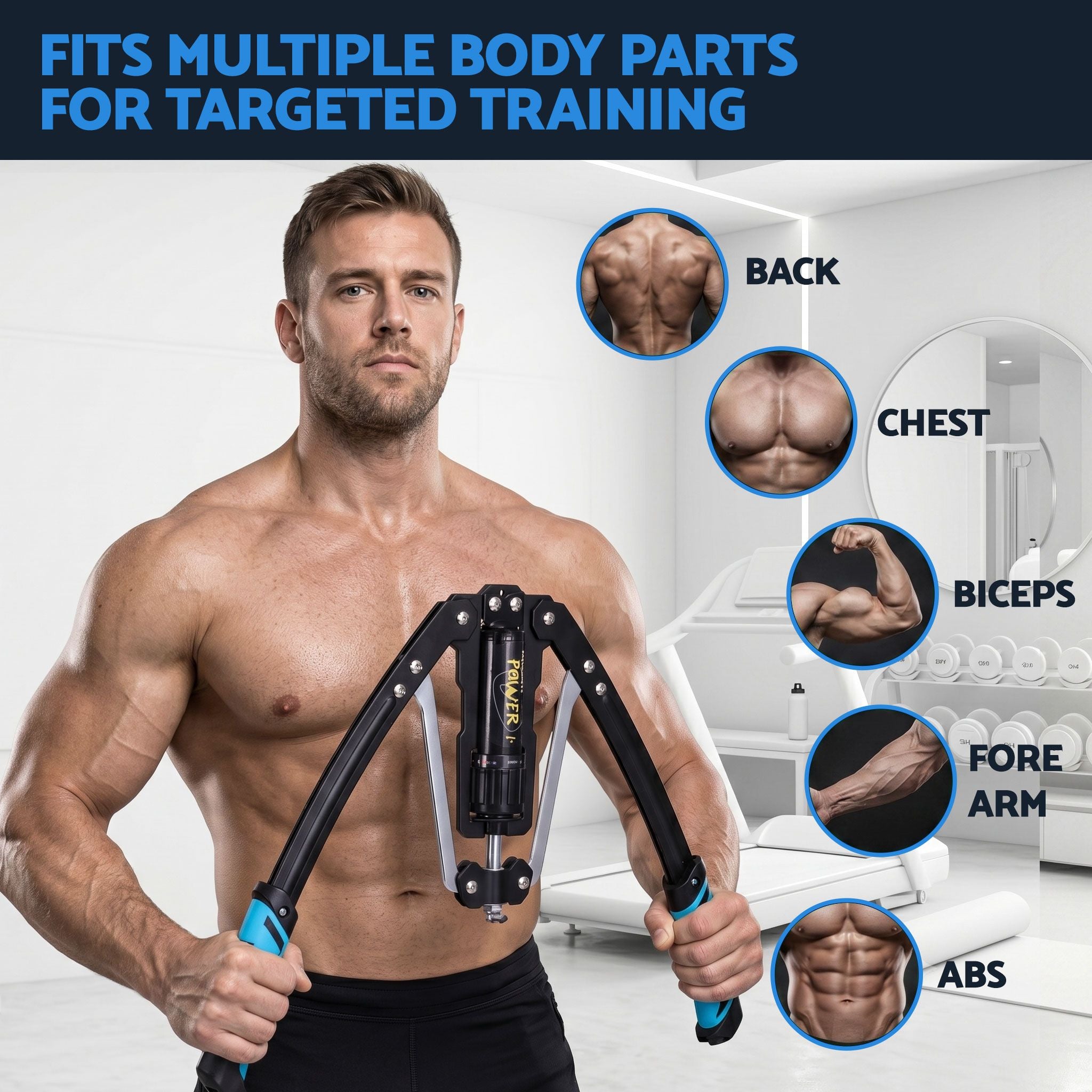 Everfit Twister Arm Exerciser Chest Trainer 10-200kg Adjustable Hydraulic Power