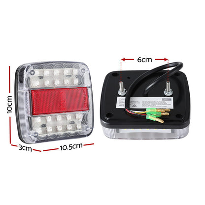 Giantz Pair 26 LED Tail Lights Stop Reverse Indicator 12V Ute Trailer Truck TAIL-LT-26X2-VTL