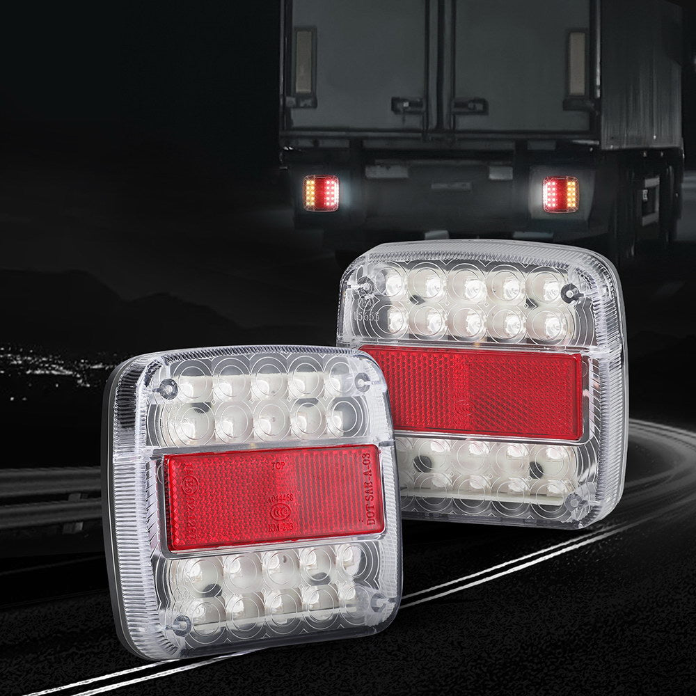 Giantz Pair 26 LED Tail Lights Stop Reverse Indicator 12V Ute Trailer Truck TAIL-LT-26X2-VTL