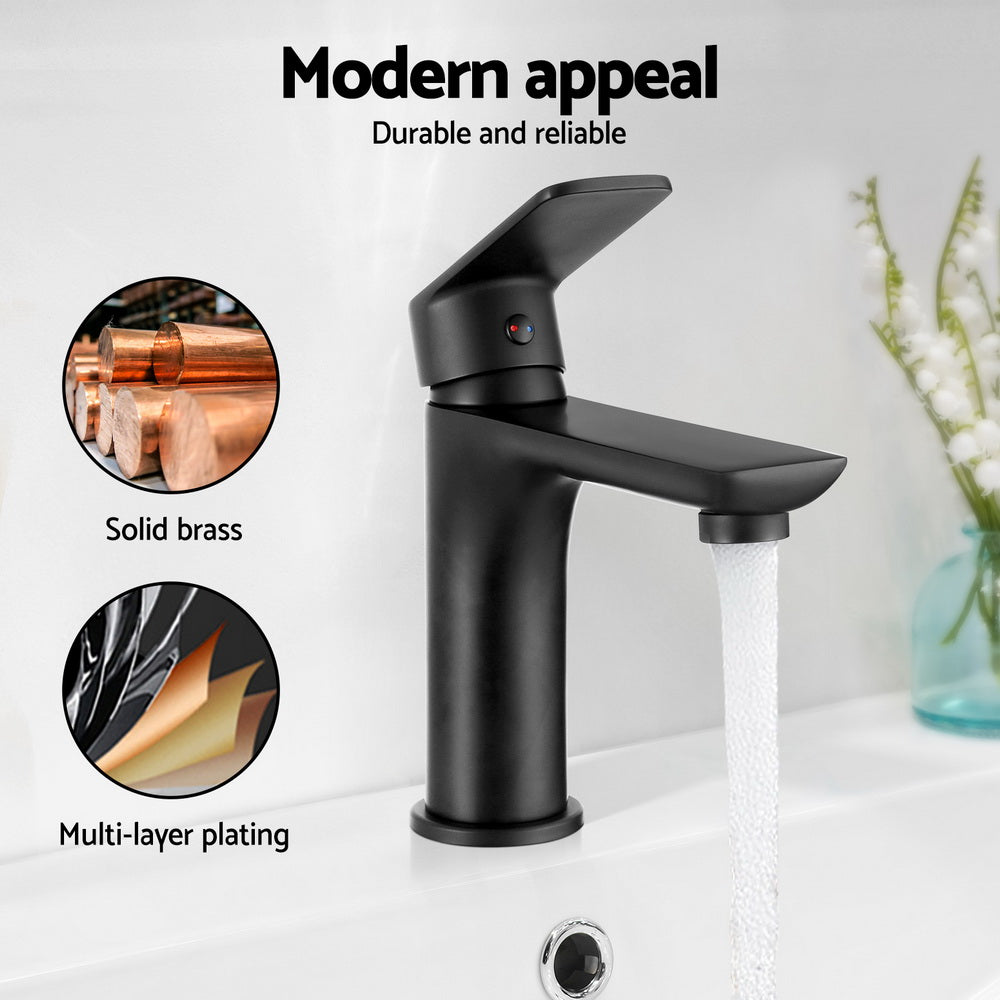 Cefito Bathroom Basin Mixer Tap Brass Faucet Vanity Laundry Sink Black TAP-A-81H09-BK