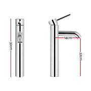Cefito Bathroom Basin Mixer Tap Round Tall Faucet Vanity Laundry Chrome TAP-A-81H14-SI