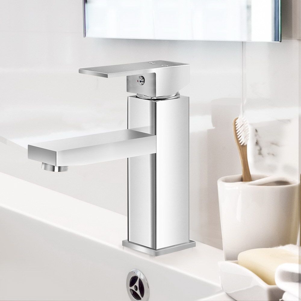 Cefito Bathroom Basin Mixer Tap Square Faucet Vanity Laundry Chrome TAP-A-81H57-SI