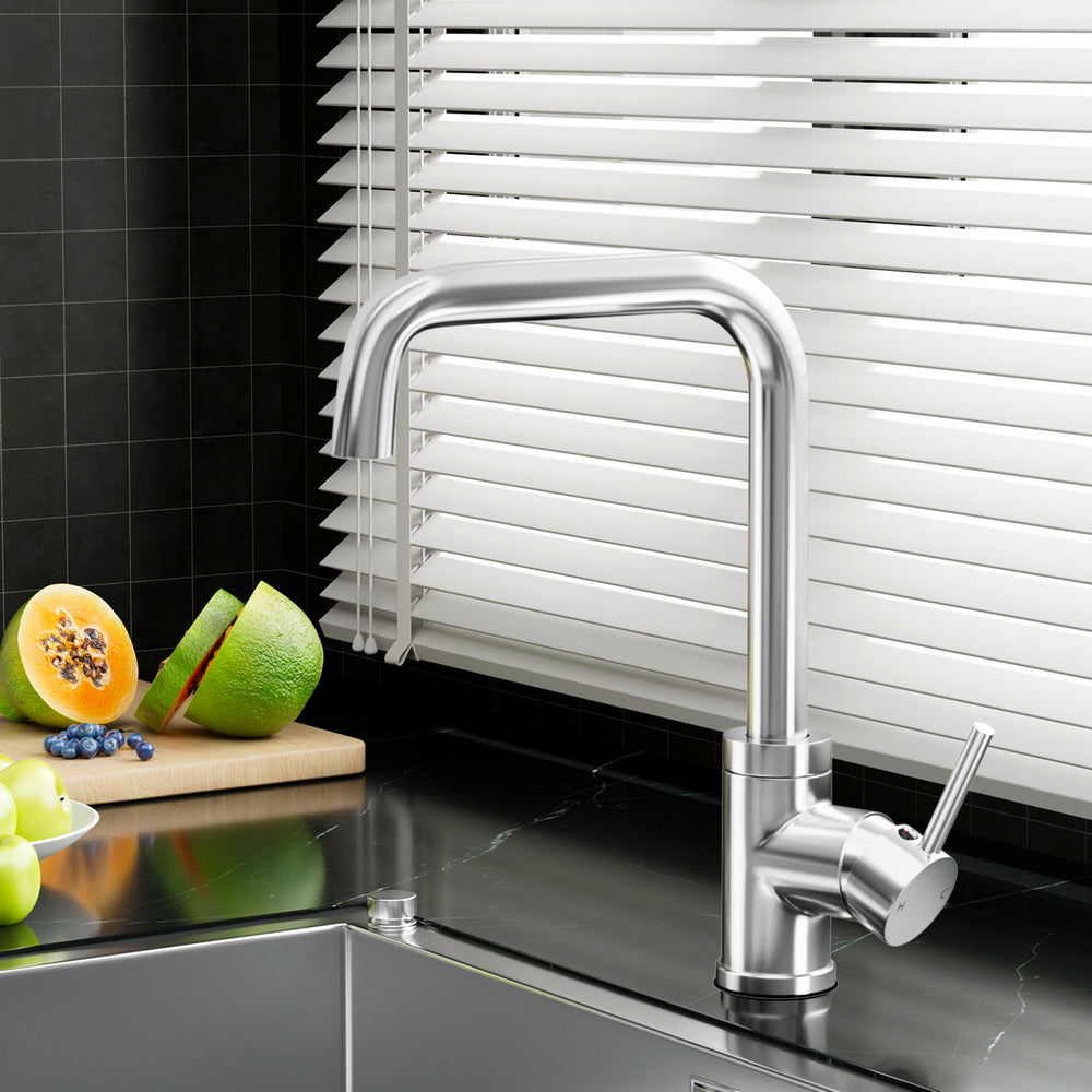 Cefito Kitchen Mixer Tap Mixer Rectangle Sink Faucet Basin Laundry Chrome TAP-A-82H33-SI