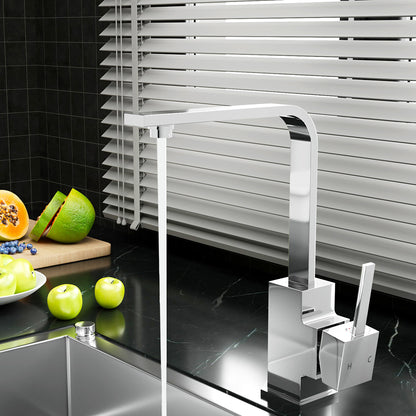 Cefito Kitchen Mixer Tap Mixer Square Sink Faucet Basin Laundry Chrome TAP-A-82H35-SI