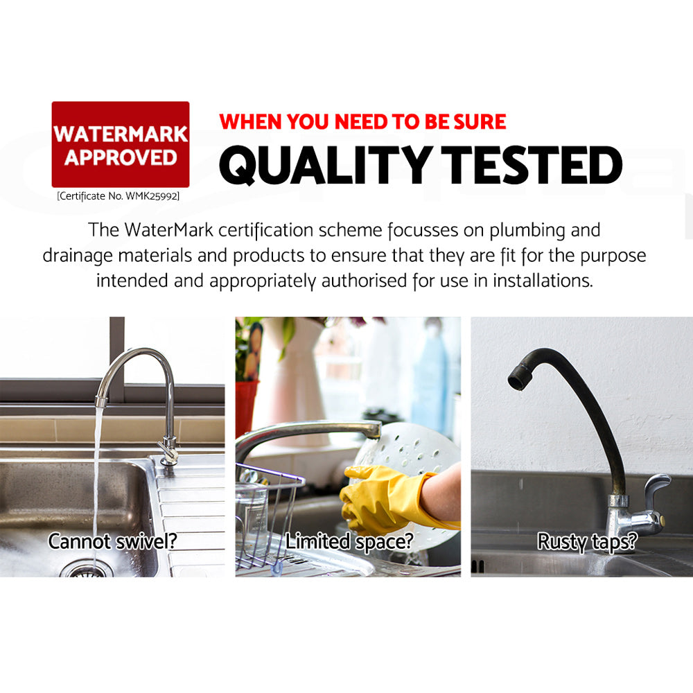 Cefito Kitchen Mixer Tap Mixer Round Sink Faucet Basin Laundry Black TAP-A-82H37-BK