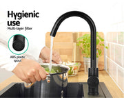 Cefito Kitchen Mixer Tap Mixer Round Sink Faucet Basin Laundry Black TAP-A-82H37-BK