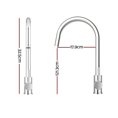 Cefito Kitchen Mixer Tap Mixer Round Sink Faucet Basin Laundry Chrome TAP-A-82H37-SI