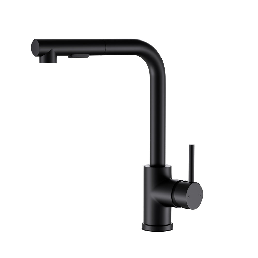 Cefito Kitchen Mixer Tap Pull Out Rectangle 2 Mode Sink Basin Faucet Swivel WELS Black TAP-A-82H48-BK