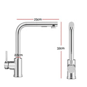 Cefito Kitchen Mixer Tap Pull Out Rectangle 2 Mode Sink Basin Faucet Swivel WELS Chrome TAP-A-82H48-SI