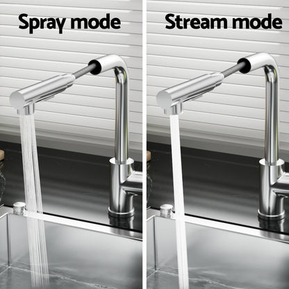 Cefito Kitchen Mixer Tap Pull Out Rectangle 2 Mode Sink Basin Faucet Swivel WELS Chrome TAP-A-82H48-SI