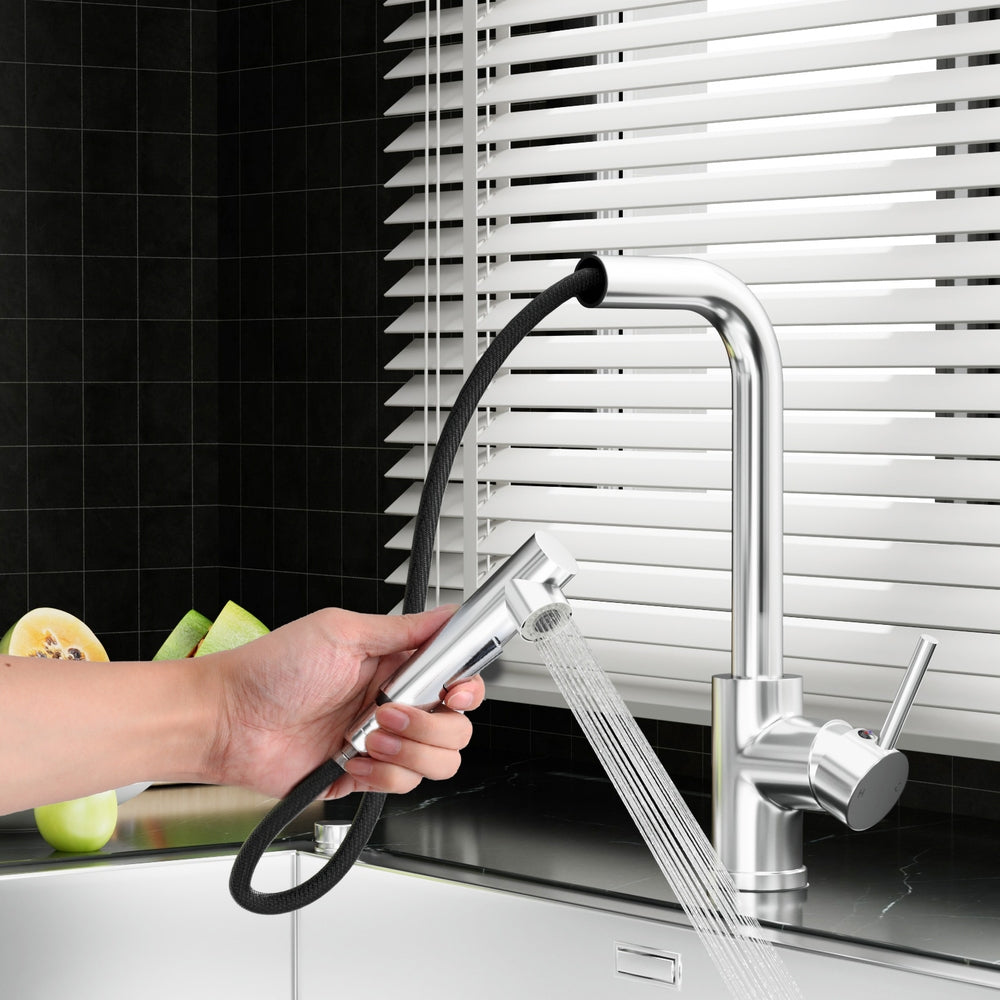 Cefito Kitchen Mixer Tap Pull Out Rectangle 2 Mode Sink Basin Faucet Swivel WELS Chrome TAP-A-82H48-SI