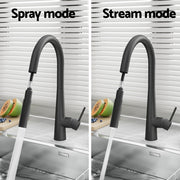 Cefito Kitchen Mixer Tap Pull Out Round 2 Mode Sink Basin Faucet Swivel WELS Black TAP-A-82H52-BK