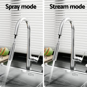 Cefito Kitchen Mixer Tap Pull Out Round 2 Mode Sink Basin Faucet Swivel WELS Chrome TAP-A-82H52-SI