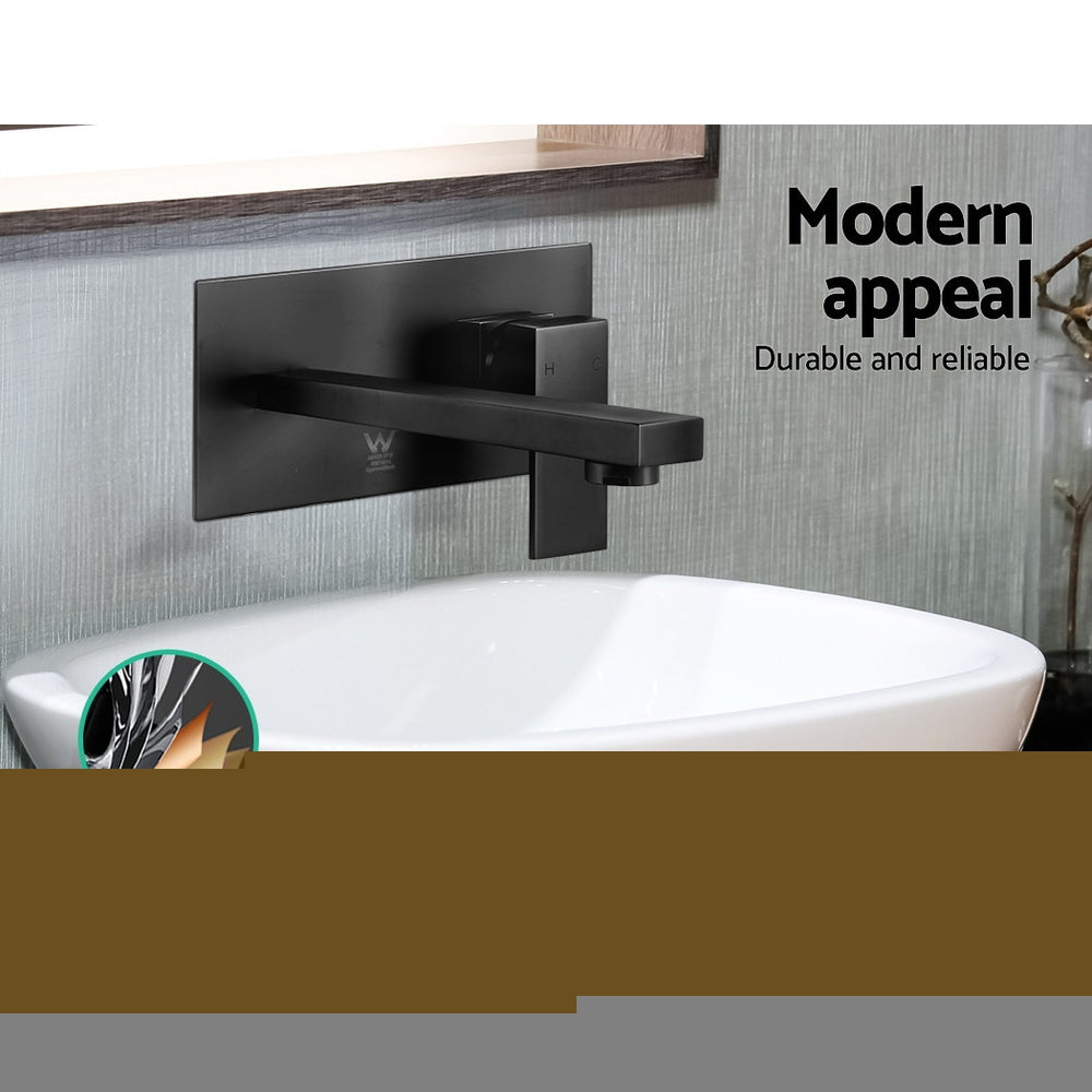 Cefito Bathroom Basin Mixer Tap Separate Faucet Vanity Laundry Black TAP-A-86H06-BK