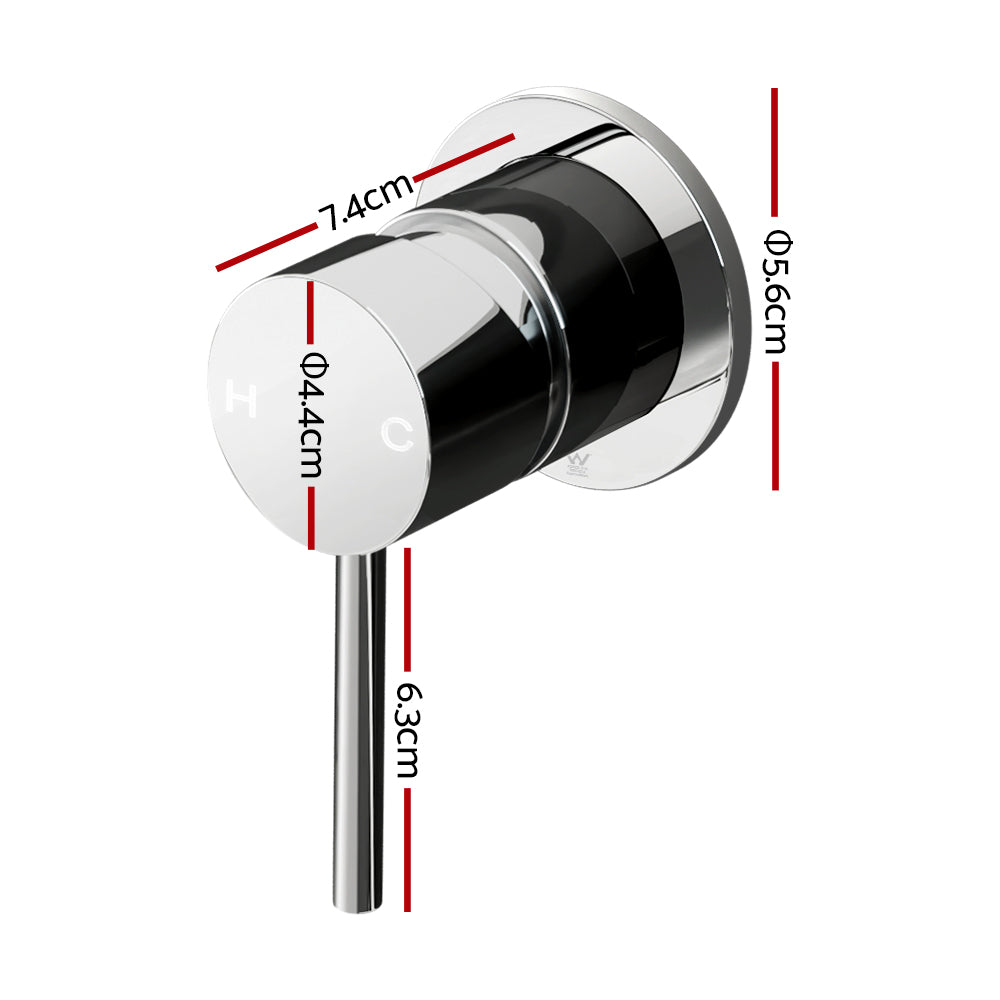 Cefito Basin Mixer Wall Tap Round Brass Faucet Shower Bathtub Chrome TAP-A-MIXER-RO-SI