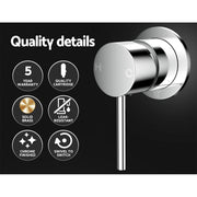 Cefito Basin Mixer Wall Tap Round Brass Faucet Shower Bathtub Chrome TAP-A-MIXER-RO-SI