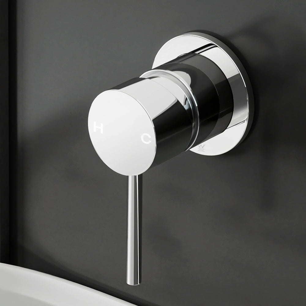 Cefito Basin Mixer Wall Tap Round Brass Faucet Shower Bathtub Chrome TAP-A-MIXER-RO-SI