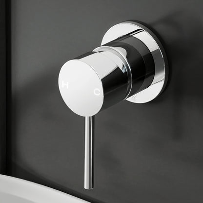 Cefito Basin Mixer Wall Tap Round Brass Faucet Shower Bathtub Chrome TAP-A-MIXER-RO-SI
