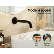 Cefito Bathroom Mixer Spout Wall Bath Tap Round Shower Bathtub Black TAP-A-SPOUT-BK