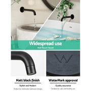 Cefito Bathroom Mixer Spout Wall Bath Tap Round Shower Bathtub Black TAP-A-SPOUT-BK