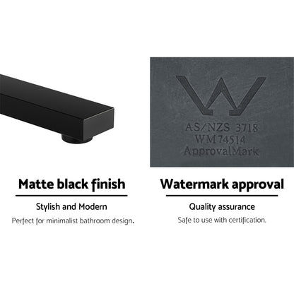 Cefito Bathroom Mixer Spout Wall Bath Tap Square Swivel Bathtub Black TAP-A-SPOUT05-BK