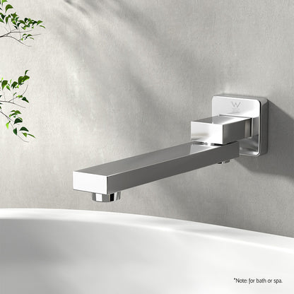 Cefito Bathroom Mixer Spout Wall Bath Tap Square Swivel Bathtub Chrome TAP-A-SPOUT05-SI