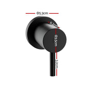 Cefito Basin Twin Tap Wall Round Brass Faucet Shower Bathtub Black TAP-A-TAPS-RO-BK